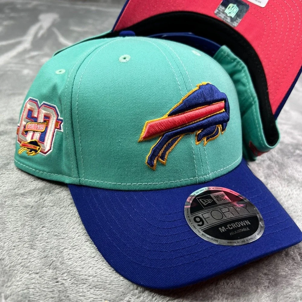 New Era Buffalo Bills Clear Mint 60th‎ Anniversary Patch 9Forty M Frame Snapback